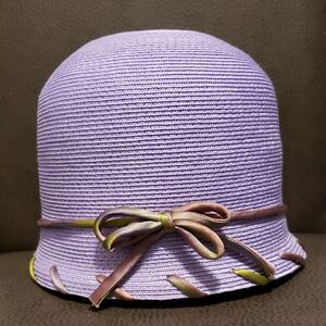 Purple Cloche Hat with Bow
